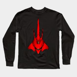 8bit Red robot head Long Sleeve T-Shirt